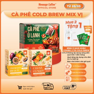 Cà phê Ủ Lạnh Cold Brew túi lọc Arabica Cầu Đất mix vị, cafe tiện lợi một bước pha chế từ Message Coffee