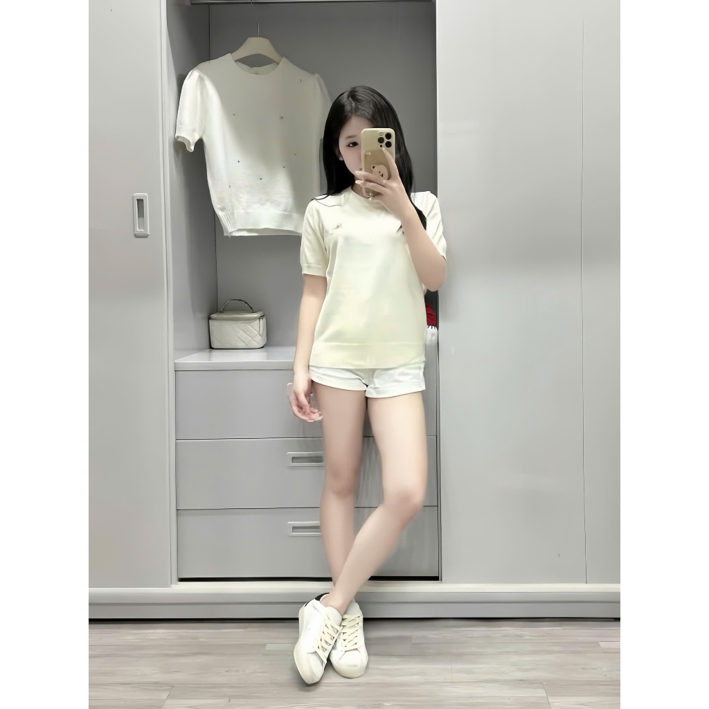 Áo Len Nữ Cộc Tay Dệt Kim Form Ôm Basic – Áo Nữ Hàn Quốc Thanh Lịch Dễ Phối Đồ Hot Trend HH2 | BigBuy360 - bigbuy360.vn