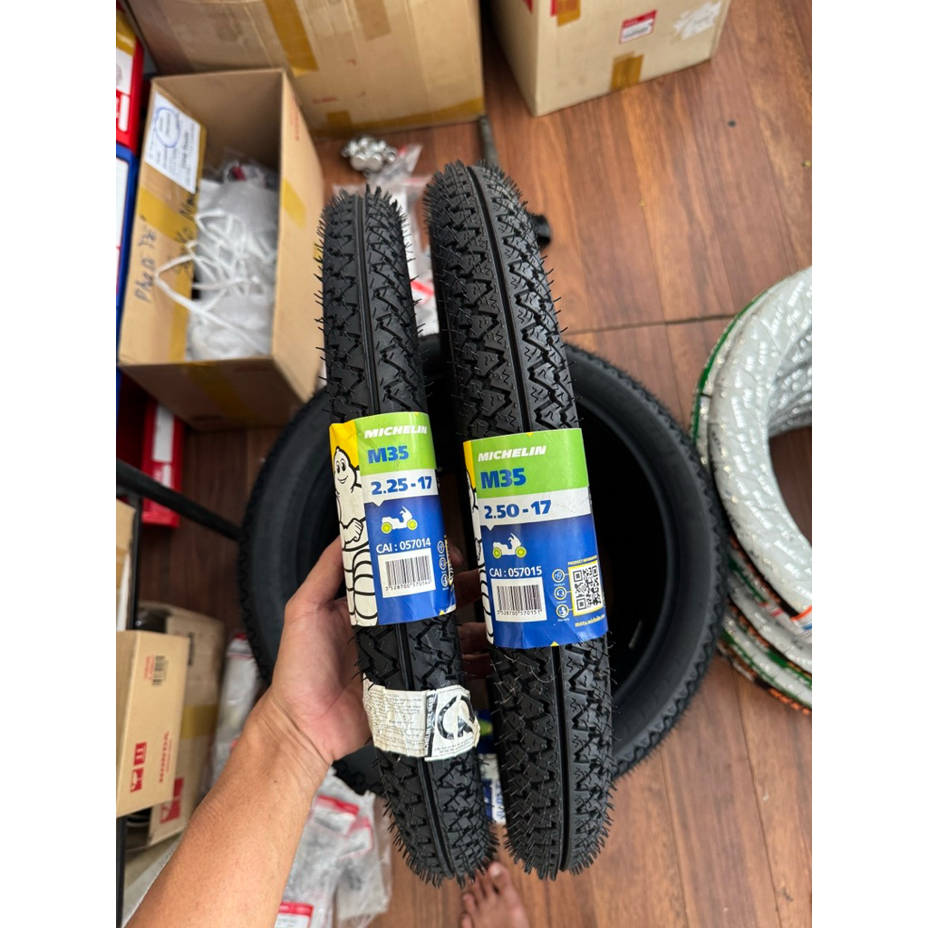 Cặp Võ michelin M35 2.25 - 2.50/17 chính hãng tháilan xài các dòng xe số