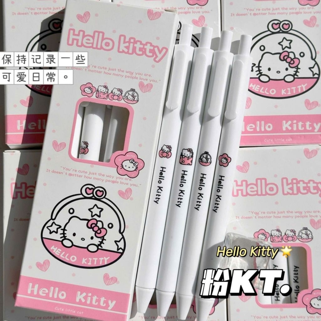 Set 4 Bút Gel Hello Kitty Cute – Mực Đen 0.5mm