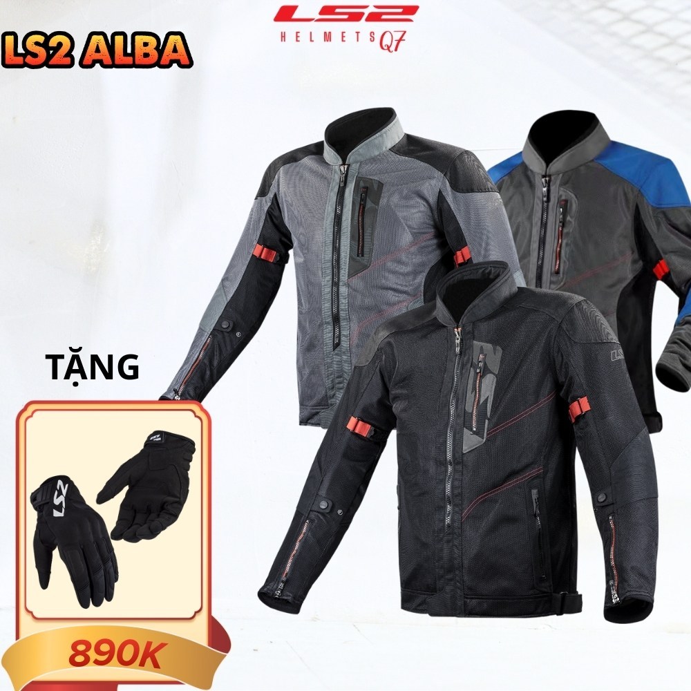 [Tặng găng LS2] Áo giáp bảo hộ motor LS2 ALBA Man cho nam có sẵn đệm giáp, trang bị nhiều túi - LS2 