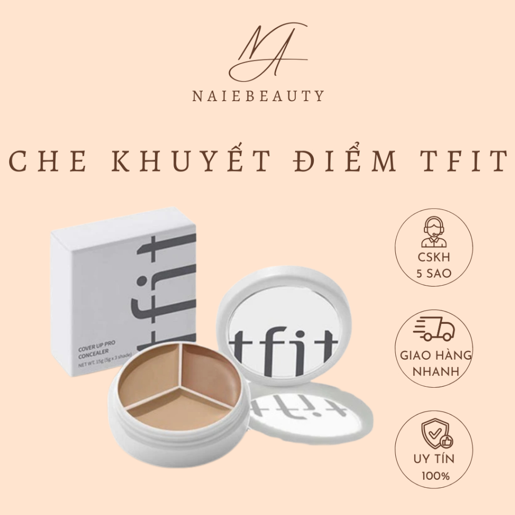 Che khuyết điểm TFIT, Ckđ triệt sắc tfit che phủ cao, kiềm dầu, lâu trôi Cover Up Pro 20g Naie.Beaut