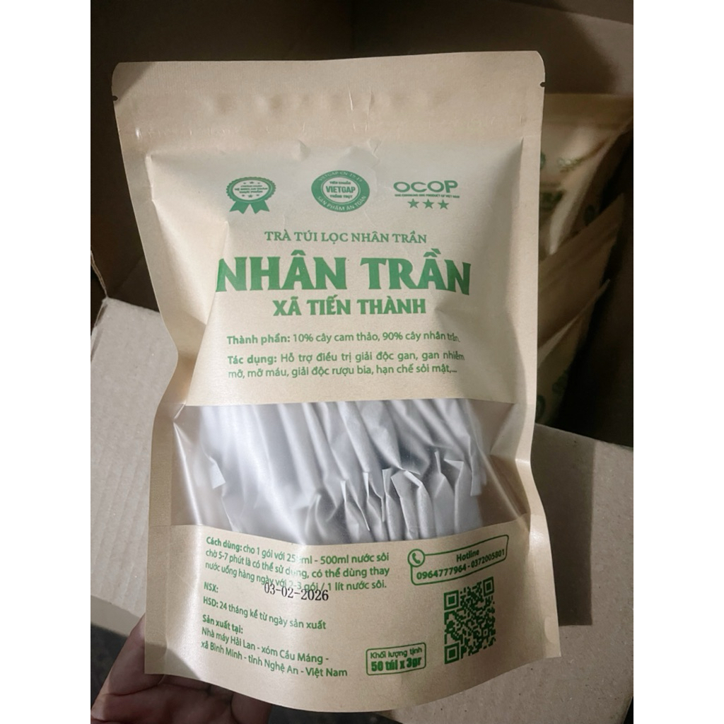 Trà Thảo Mộc Nhân Trần ( hộp 50 gói túi lọc × 3g)