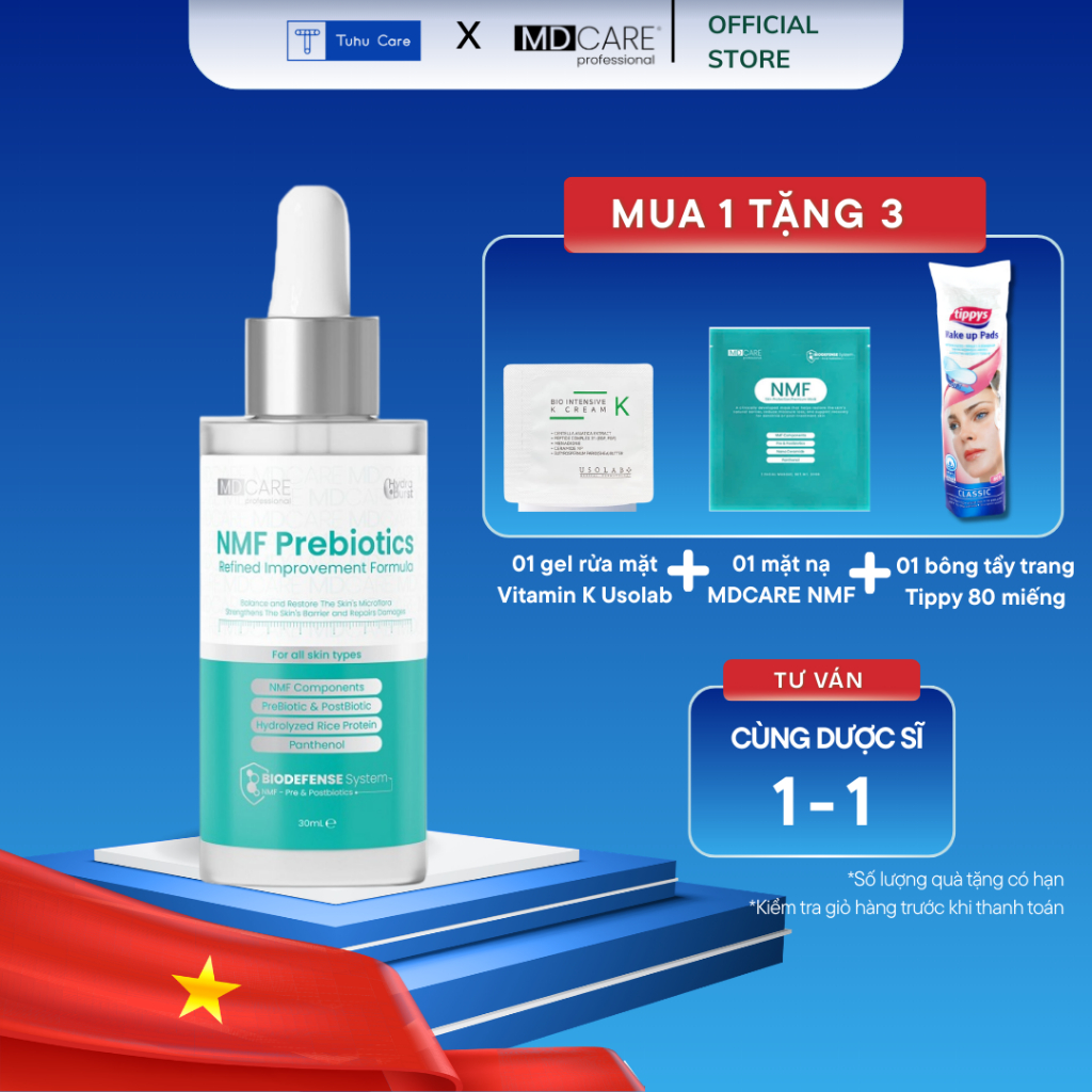 [CHÍNH HÃNG] Serum phục hồi hàng rào bảo vệ da toàn diện MDCARE NMF Prebiotics Serum 30ml