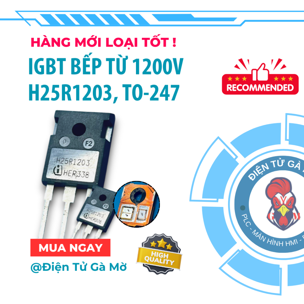 [1 CON] IGBT Công Suất Bếp Từ, H20R1203 H25R1203 20R1203 25R1203 1200V 25A TO-247, Hàng Mới Nhân To 