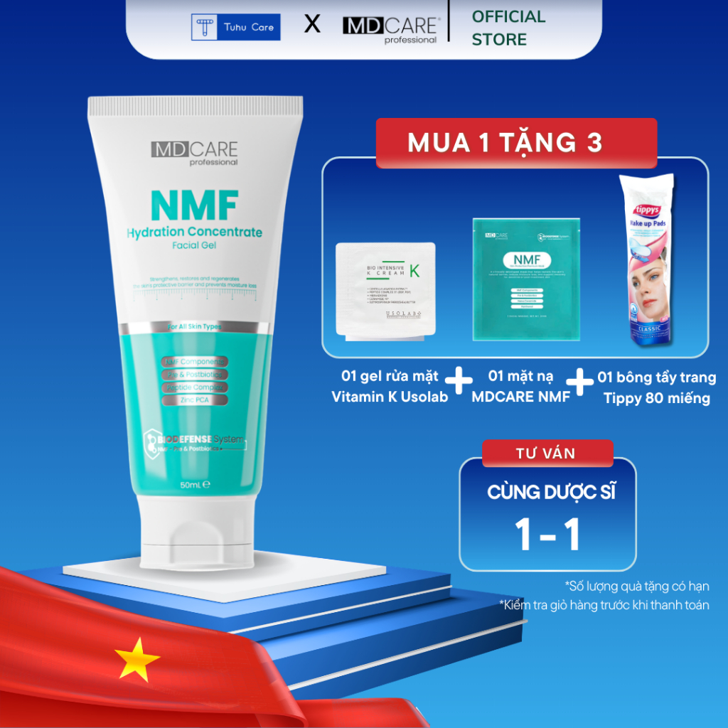 [CÔNG TY CÓ TEM ] Gel kiềm dầu giảm mụn MDCARE NMF 50ml Hydration Concentrate Facial Gel