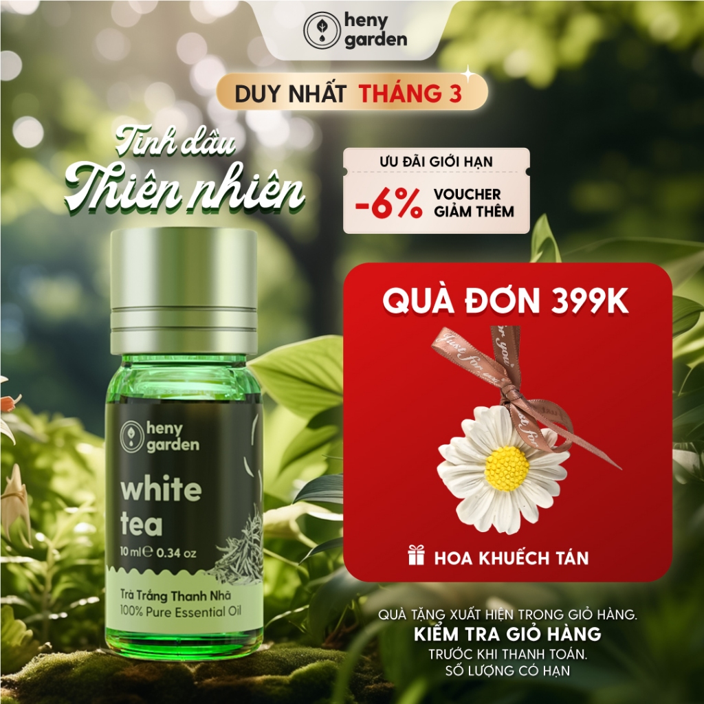 Tinh Dầu Thơm Phòng Thiên Nhiên 32 MÙI Organic Làm Nến Thơm HENY GARDEN 10mL