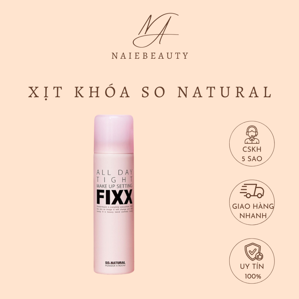 Xịt khóa nền So Natural All Day Tight Fixx Xịt khóa SO Natural makeup fixx cho da căng bóng mịn lì 1