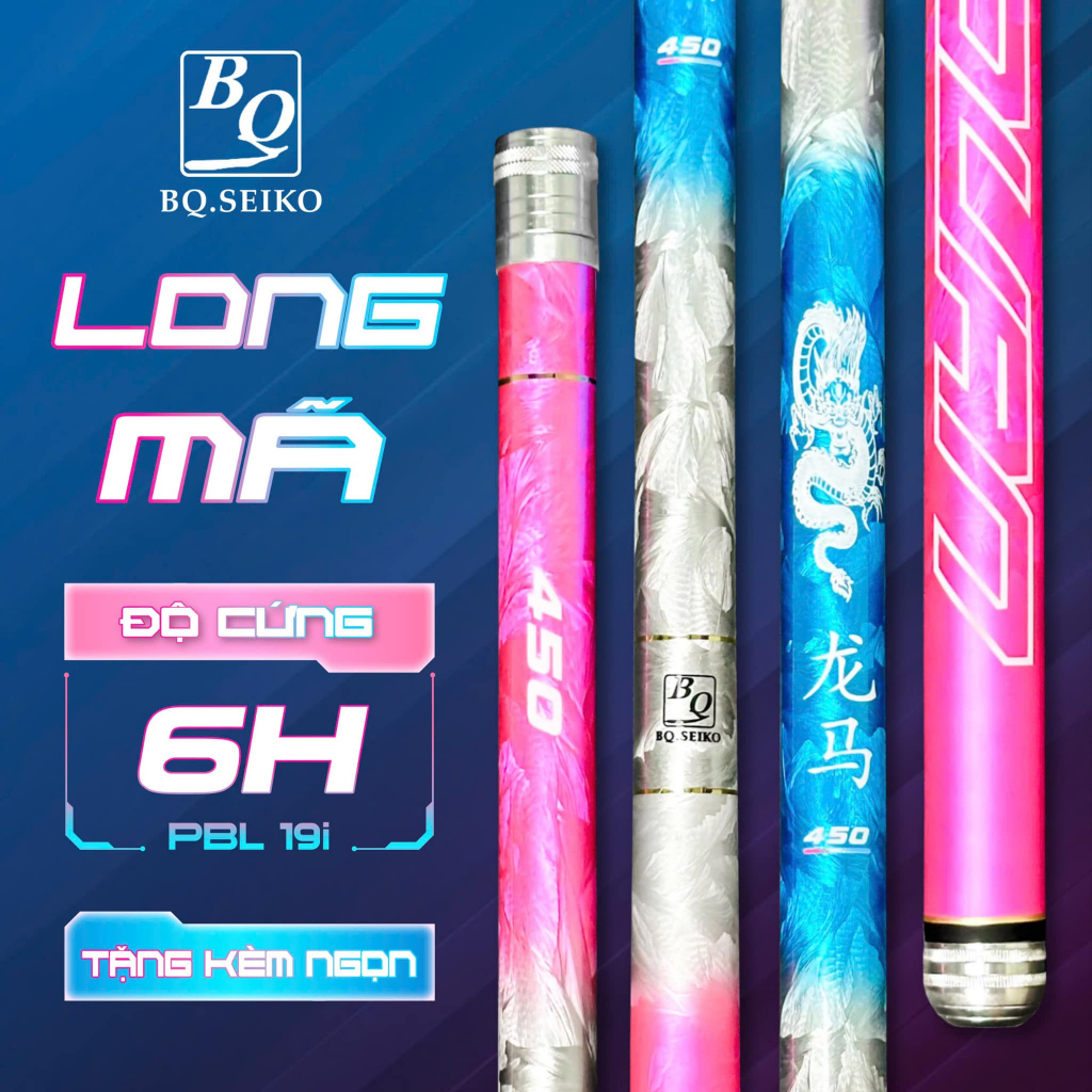 Cần câu tay Long Mã 6H cao cấp Biquan phôi carbon 19i, tải khỏe