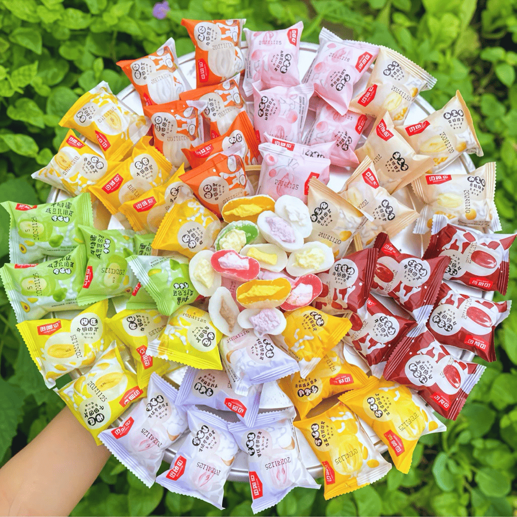 Bánh Mochi Kem Sữa Vị Sầu Riêng/ Khoai Môn/ Đậu Nành, Bánh Mochi Phủ Dừa Đài Loan, Bánh Mochi Kem Lạ