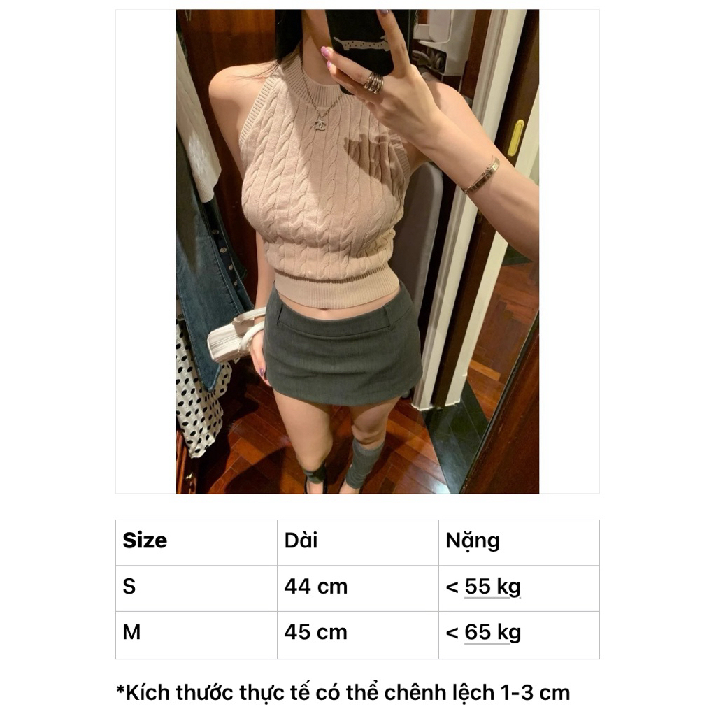 [DEAL MỞ BÁN] Áo yếm AL10 vặn thừng hở lưng chất liệu dệt kim mỏng thoáng mùa hè Doa Stu, áo nữ kiểu dễ phối đồ | BigBuy360 - bigbuy360.vn