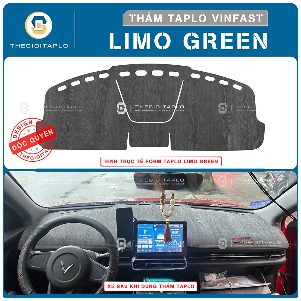 [Vinfast Limo green-MPV điện 7 chỗ] Thảm taplo ô tô da vân gỗ,da cacbon,Da fiber và tuyết nhung 3 lớp chống nắng xịn mịn