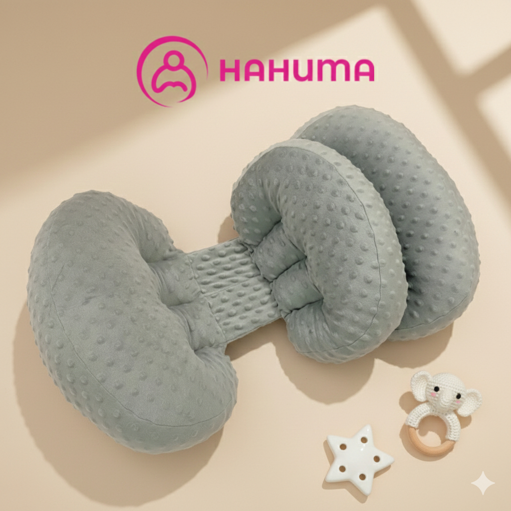 Gối Bầu Cánh Tiên Hahuma Vải Nhung Hạt Đậu Có Điều Chỉnh