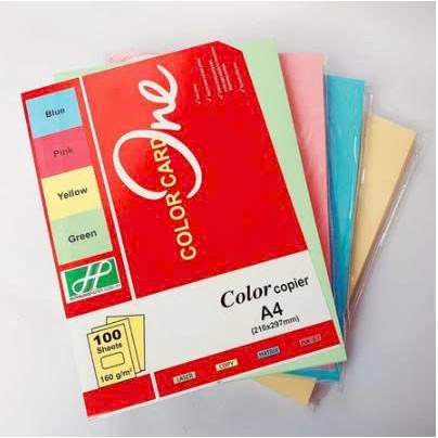 Giấy bìa màu A4 DL160gsm One tập (1gram = 100 tờ)