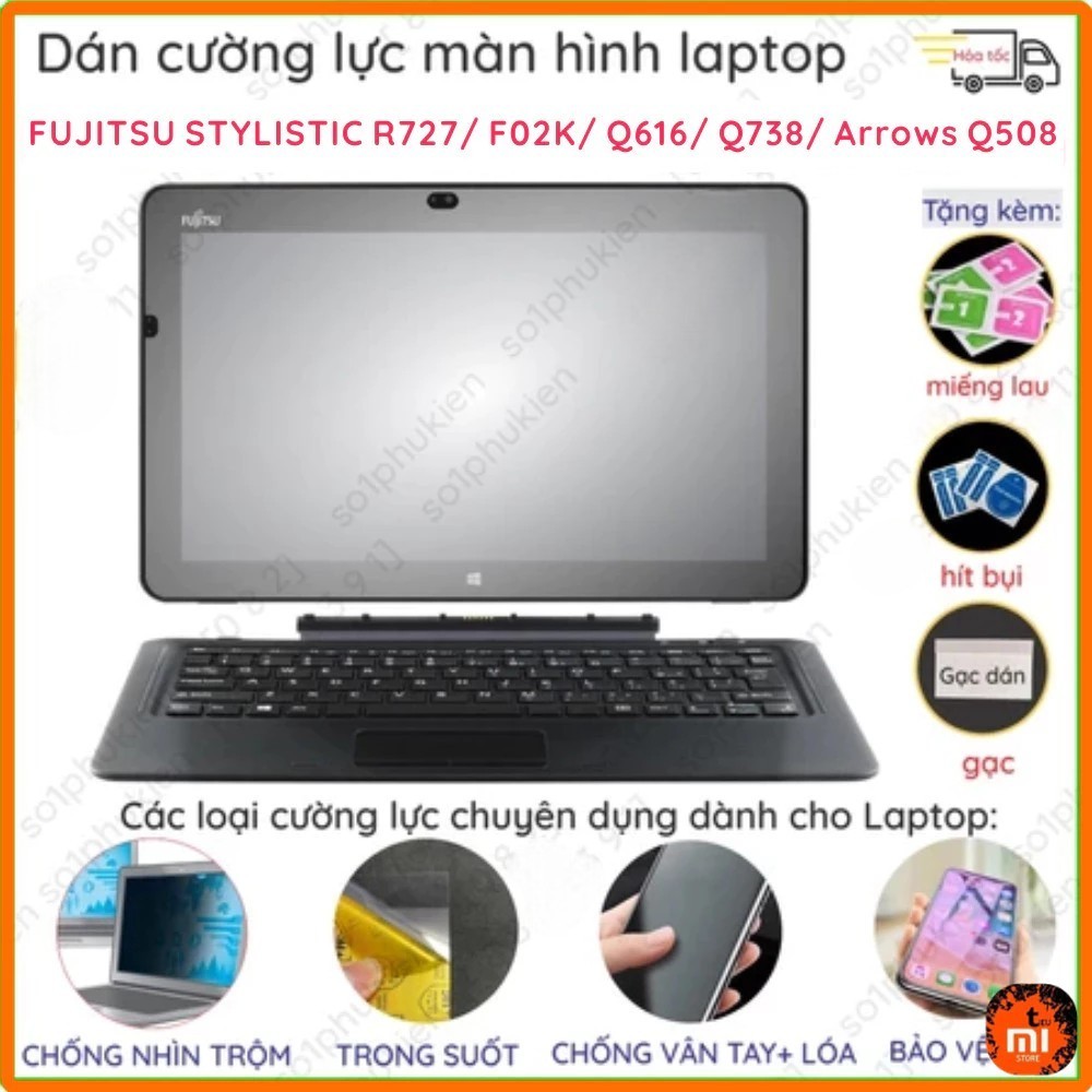 Dán cường lực máy tính bảng FUJITSU STYLISTIC Fujitsu F02K 10.1"/ R727 12.5"/Arrows Q508/ FUJITSU Q6