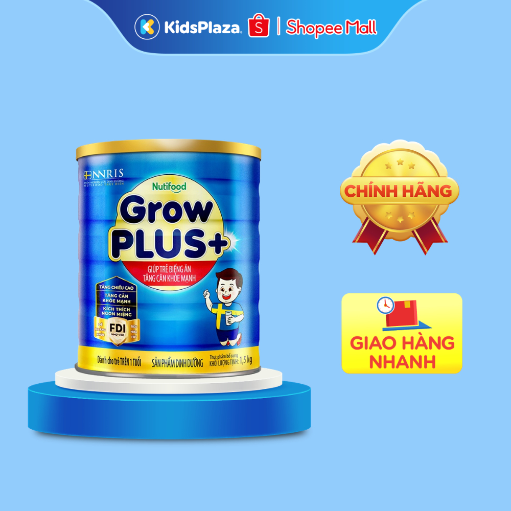 Sữa bột Nutifood Grow Plus Xanh 1.5kg cho trẻ trên 1 tuổi