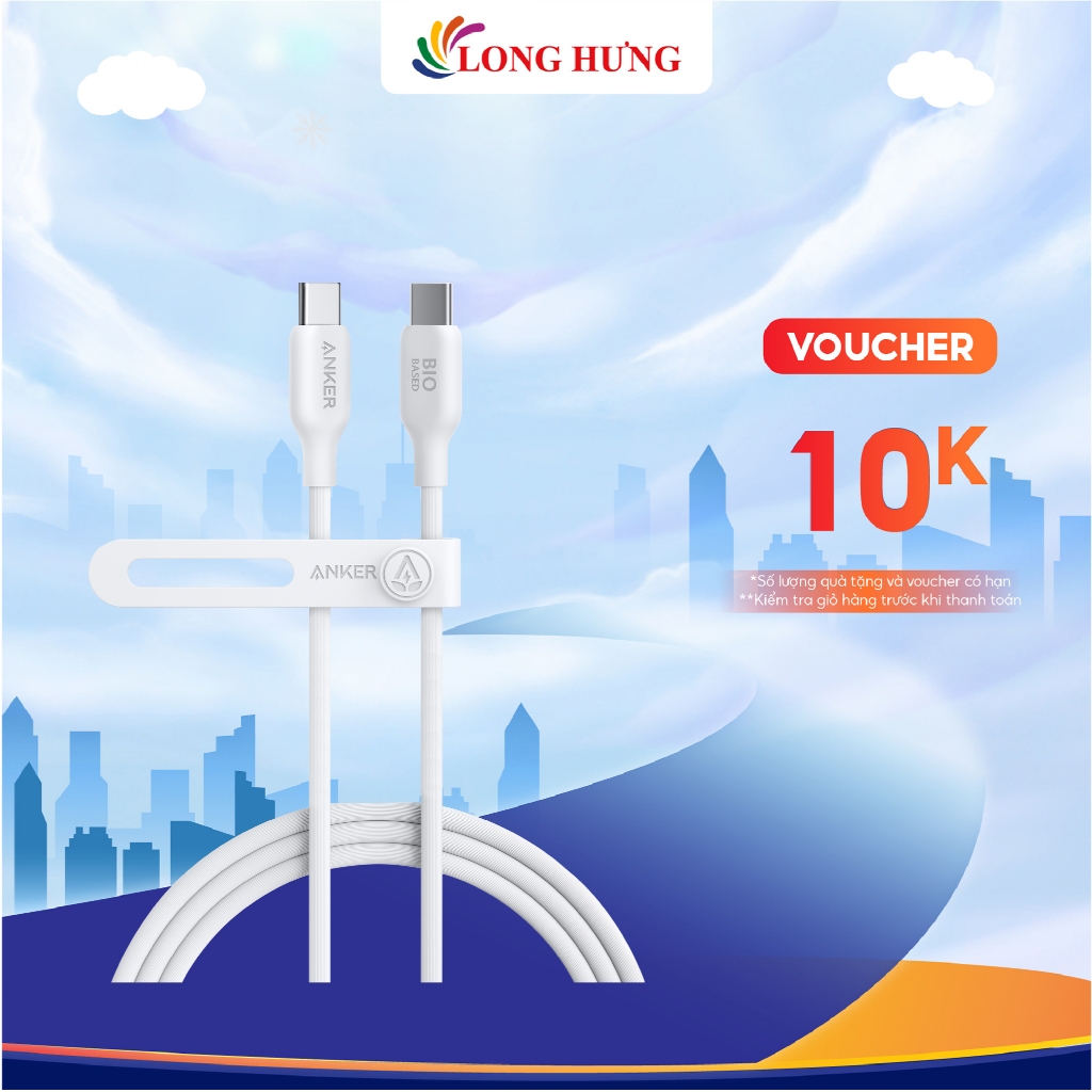 Cáp USB Type-C to Type-C Anker 544 TPE Bio-Based Cable 140W 0.9m A80F1/1.8m A80F2 - Hàng chính hãng