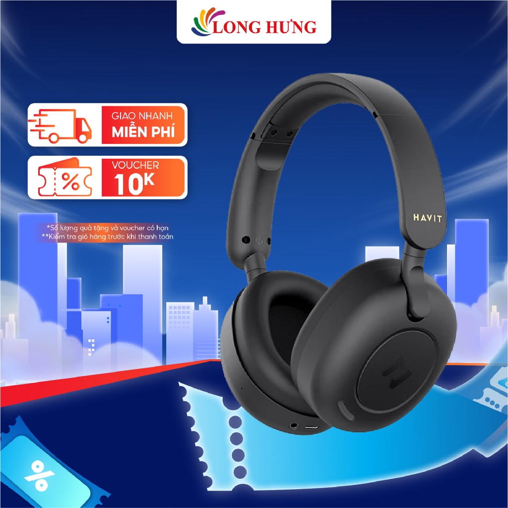 Tai nghe chụp tai Bluetooth Havit H655BT - Hàng chính hãng