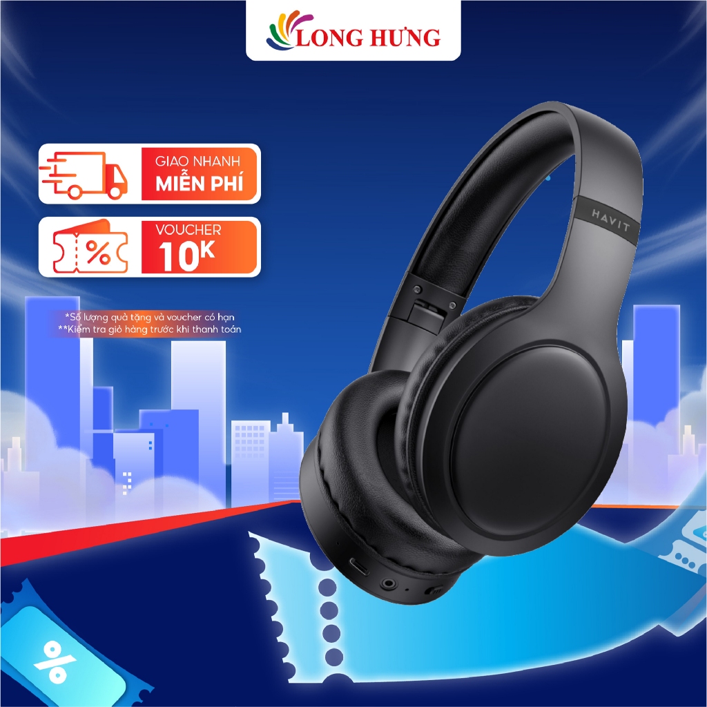 Tai nghe chụp tai Bluetooth Havit H633BT - Hàng chính hãng