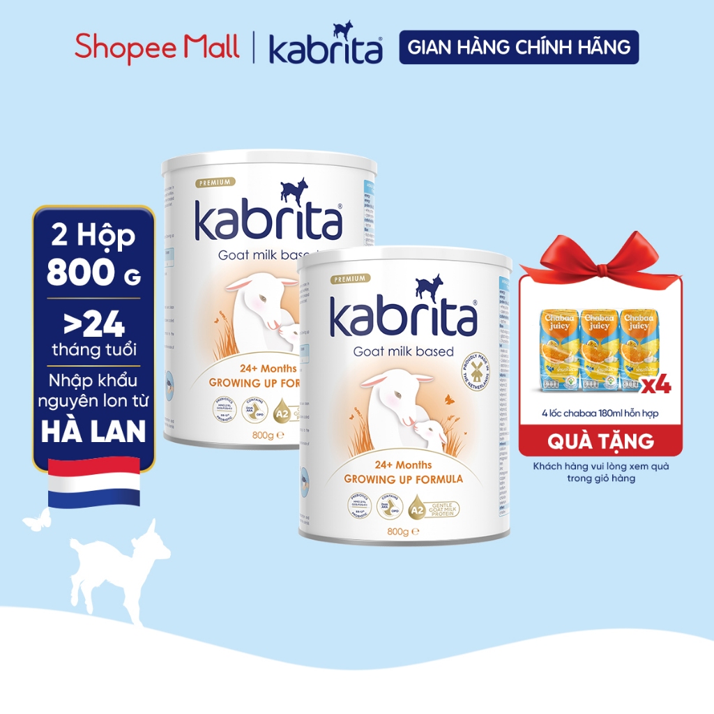Combo 2 Sữa dê Kabrita số 3 cho trẻ trên 24 tháng - Lon 800g