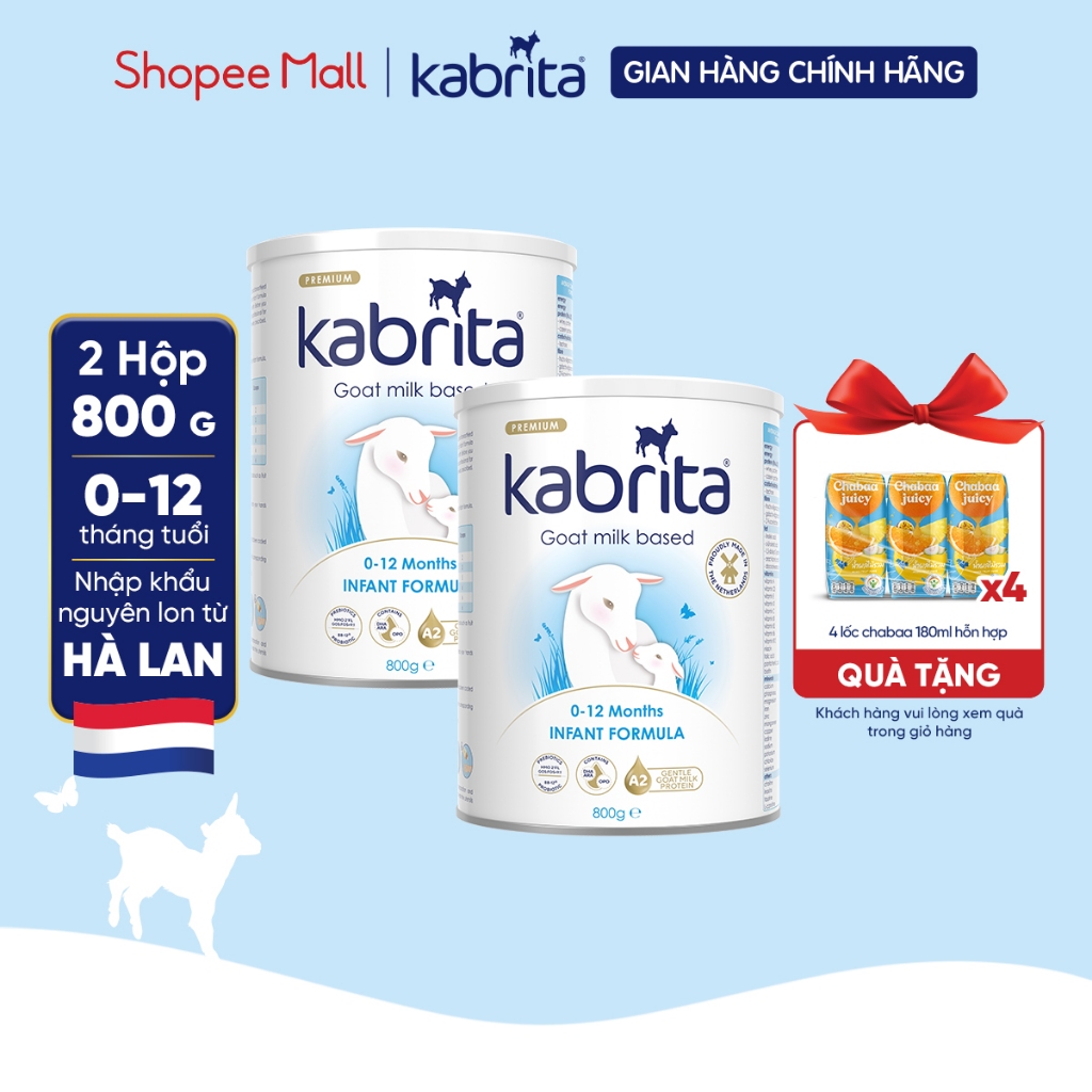 Combo 2 lon Sữa dê Kabrita số 1 cho trẻ- Lon 800g