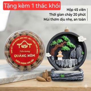 Nụ Trầm Búp Sen 45 Viên – Tặng Thác Khói Xông Trầm | Nhang Nụ Trầm Hương Cháy 20 Phút, Hương Thơm Thư Giãn Phòng