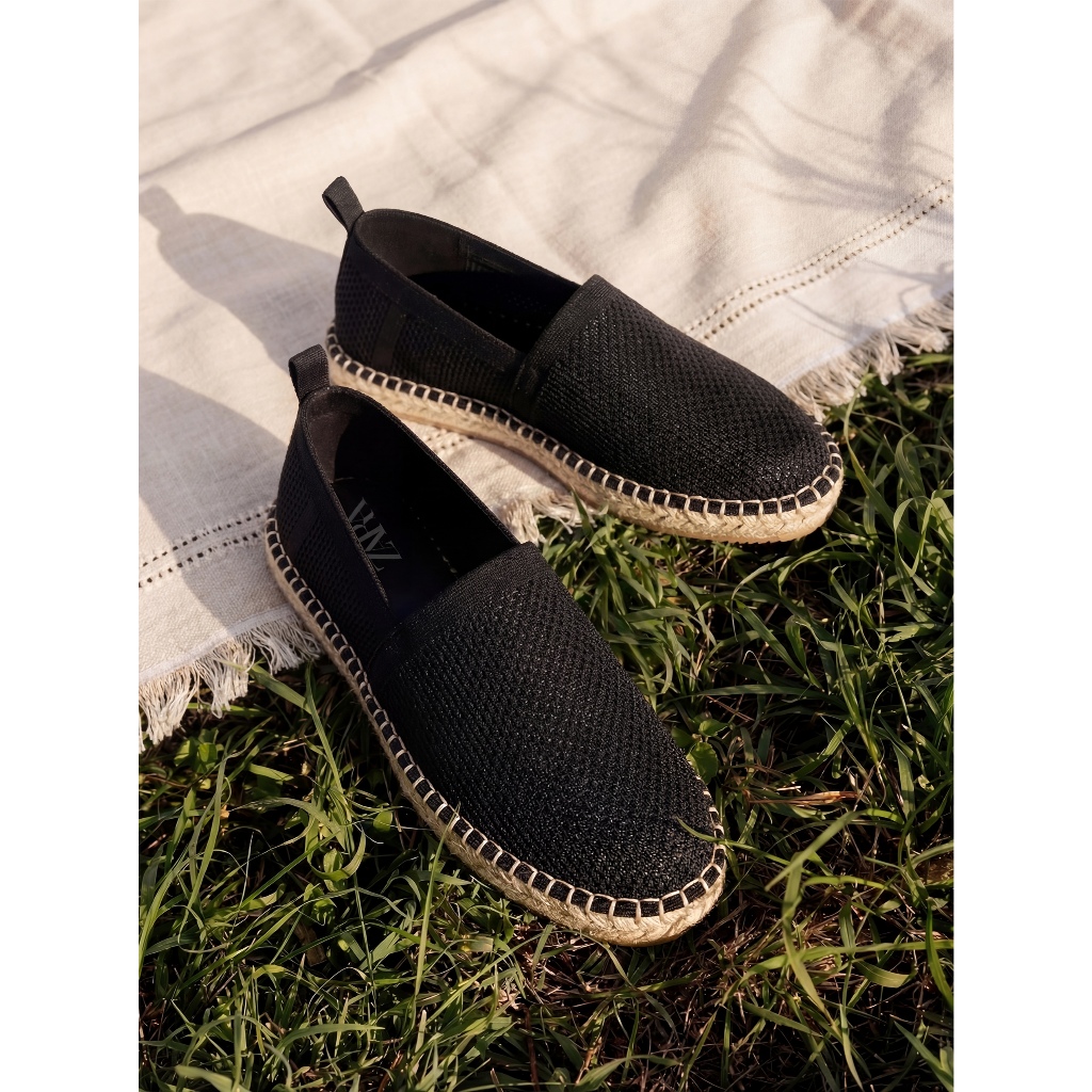 [AUTH] Giày Slip on Cói Zara Authentic Dệt Kim Thoáng Khí Co Giãn Tốt Giá SALE