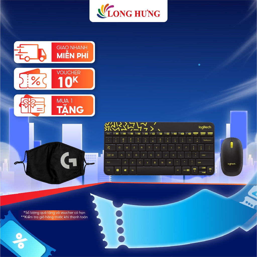 Combo chuột và bàn phím không dây Logitech MK240 - Hàng chính hãng