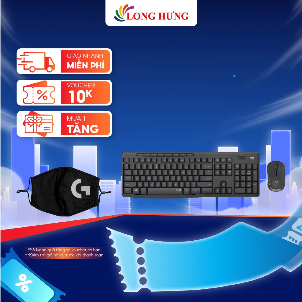 Combo Chuột và bàn phím không dây Logitech MK295 - Hàng chính hãng