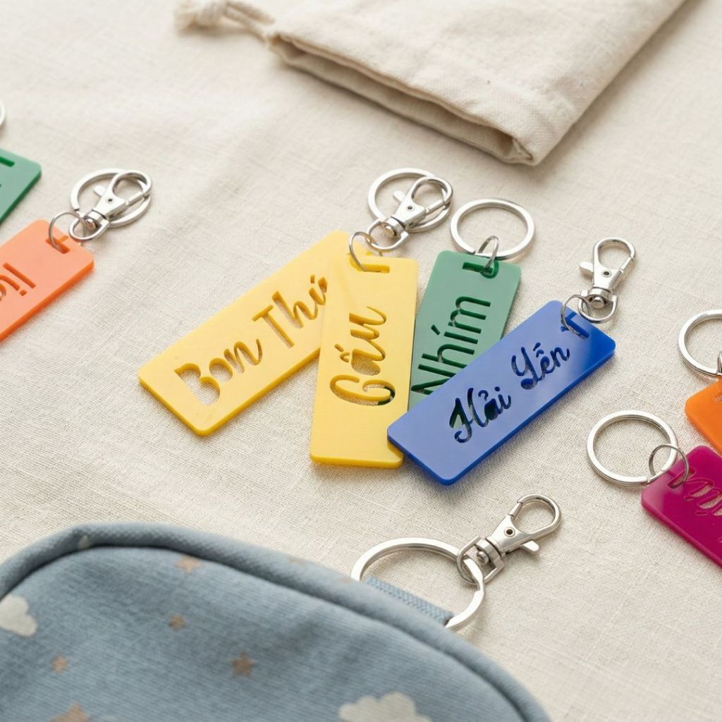 Móc Khóa Treo Balo Khắc Tên Bé Theo Yêu Cầu, Giá Cực Đáng Yêu-MK009 | Xưởng Decor ACE
