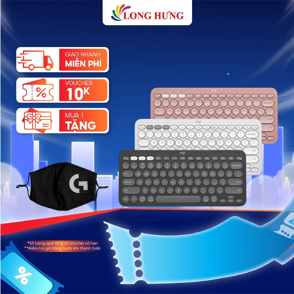 Bàn phím không dây Logitech Pebble Key 2 K380S - Hàng chính hãng