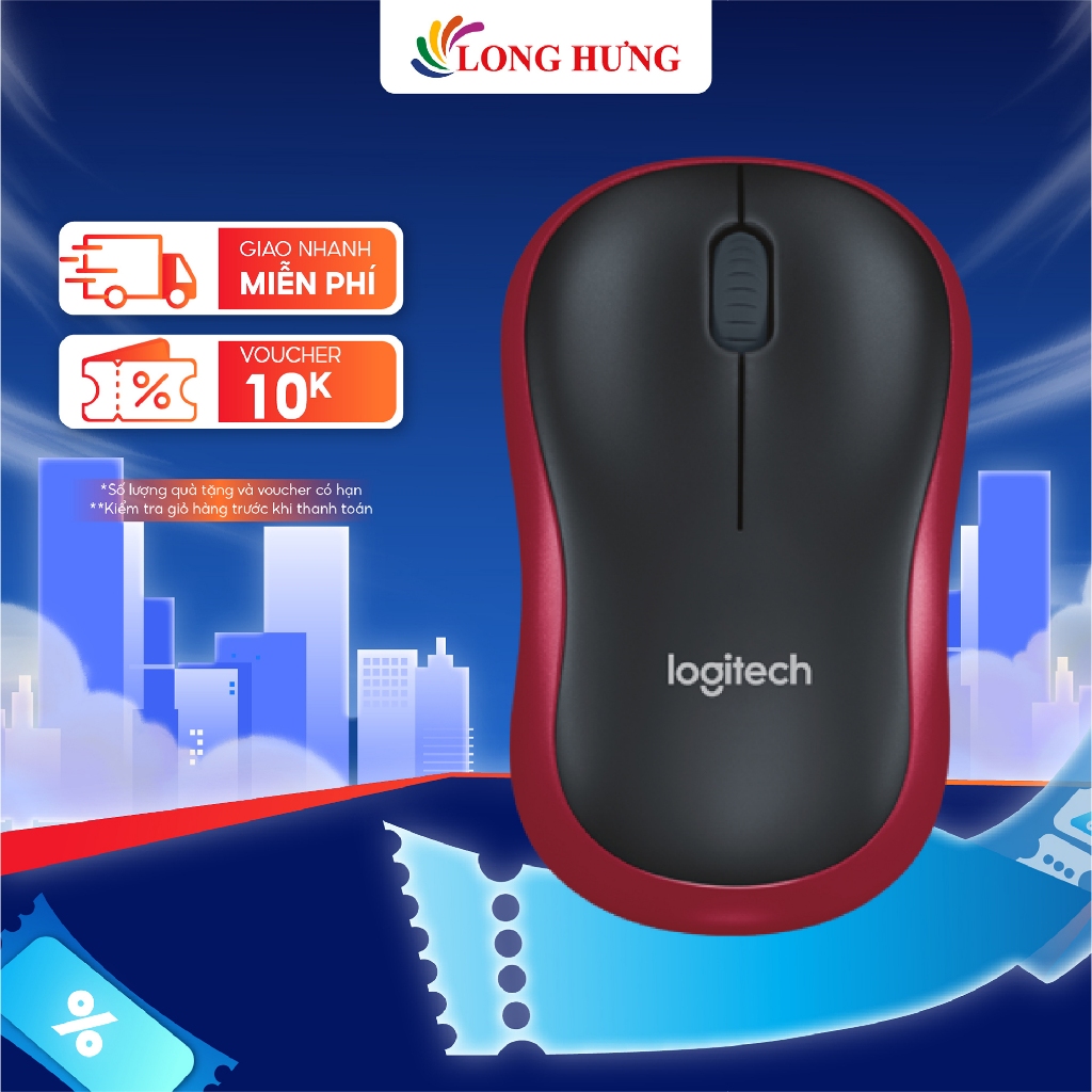 Chuột không dây Logitech M185 - Hàng chính hãng
