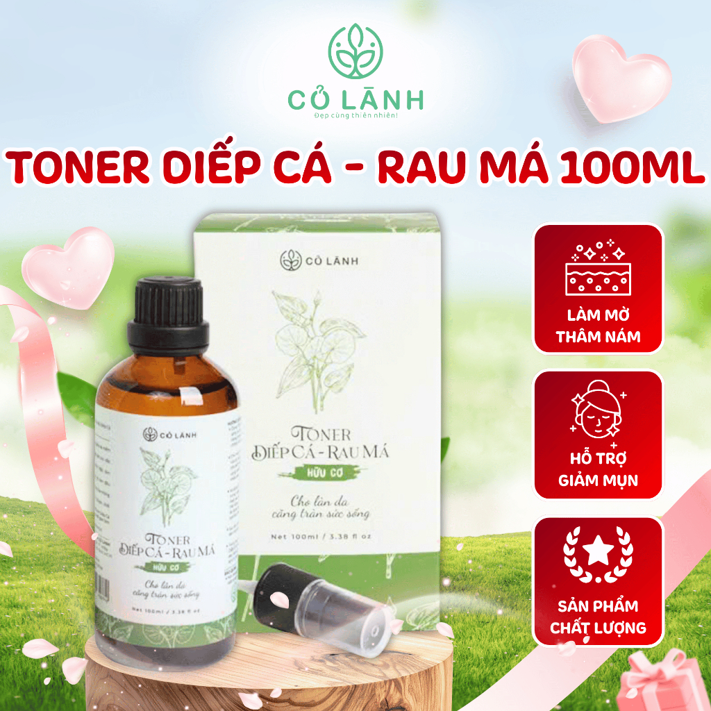 Hydrosol Diếp Cá Rau Má Cỏ Lành 100ml - Giảm Mụn, Mờ Thâm Nám