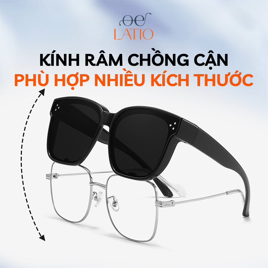 Kính râm chồng cận Nam Nữ LATIO, Kính chồng cận tiện lợi đa năng Thời trang chất liệu chắc chắn nhiều màu - KM86