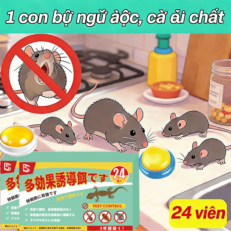 🐀 Một viên diệt chuột, cả nhà không còn chuột 🐀 Thuốc diệt chuột 1 hộp 24 viên – Mồi diệt chuột, dẫn