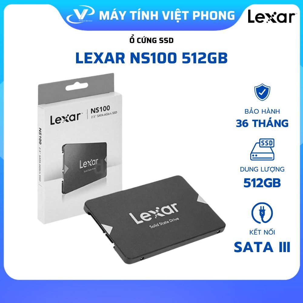 Ổ CỨNG SSD LEXAR NS100 512GB SATA III 2.5" CHÍNH HÃNG BẢO HÀNH 3 NĂM