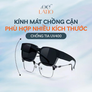Kính râm đeo chồng cận, Kính chồng cận LATIO đa dạng mẫu mã kiểu cách trẻ trung dễ phối trang phục - KM100