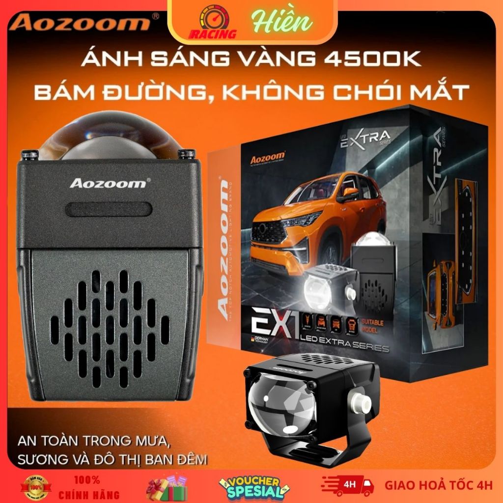 Aozoom Ex1, Đèn Trợ Sáng Aozoom Ex1 Chính Hãng Công Nghệ Led Phát Quang Nhiệt Màu 4500k BH 2 năm