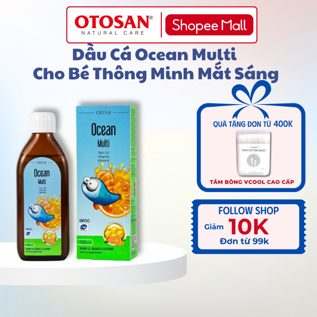 Bổ sung Omega 3 Ocean Multi Orzax Vị Mật Ong Cung Cấp Vitamin Tổng Hợp Giúp Bé Phát Triển Tối Ưu 150