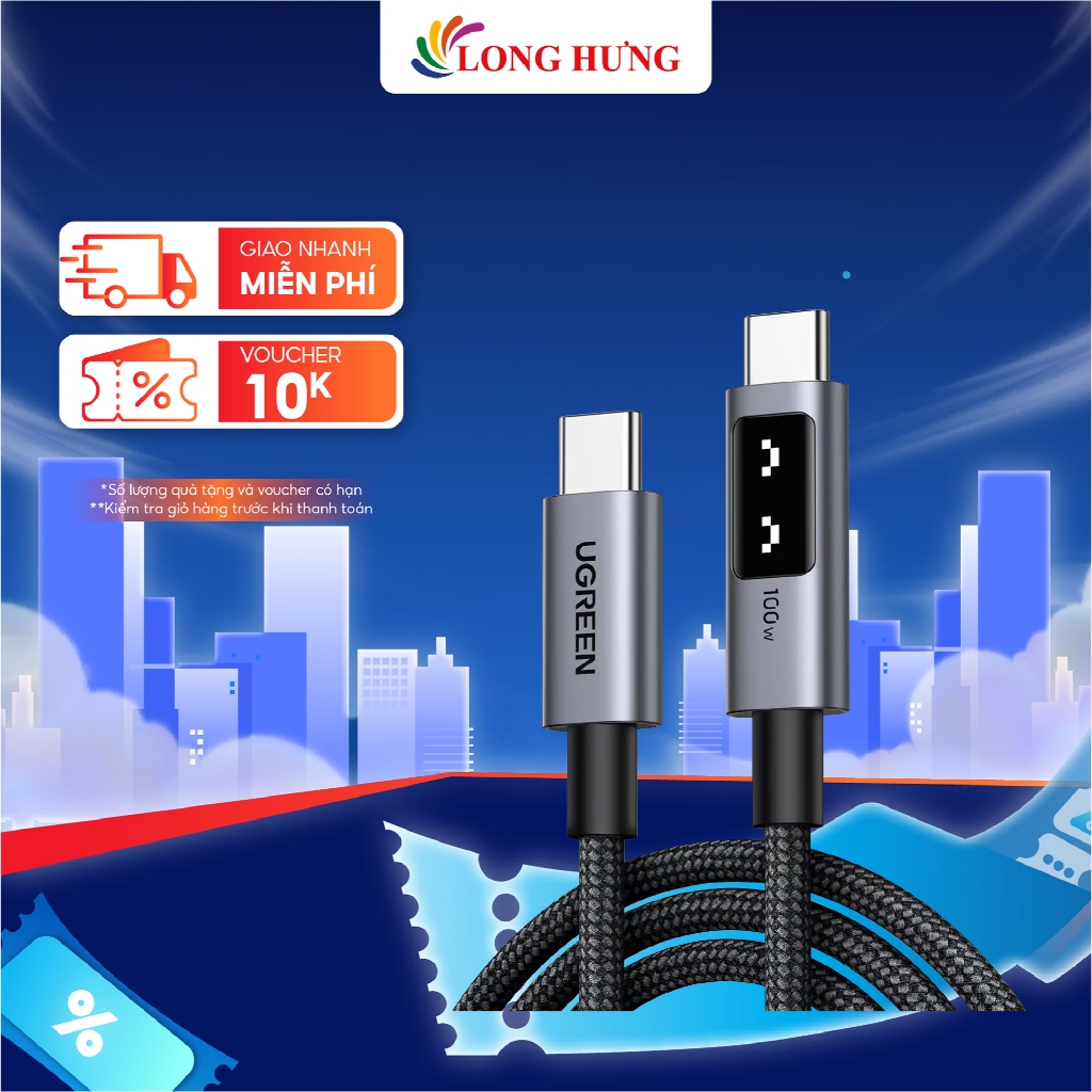 Cáp USB Type-C to Type-C Ugreen Uno PD Fast Charging L509 0.5m/1m/2m/3m - Hàng chính hãng