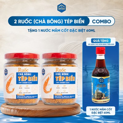 Combo 02 Ruốc (Chà bông) Tép biển Lê Gia hũ thủy tinh 90g