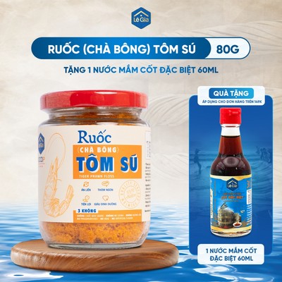 Ruốc (chà bông) tôm sú Lê Gia hũ thủy tinh 80g