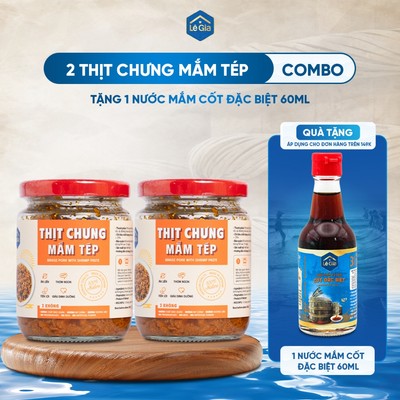 Combo 02 Thịt chưng mắm tép Lê Gia hũ thủy tinh 170g