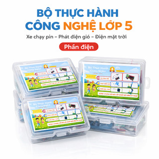 Bộ thực hành công nghệ 5 - Bộ Kit STEM Công Nghệ 5 – Xe Chạy Pin, Phát Điện Gió, Điện Mặt Trời