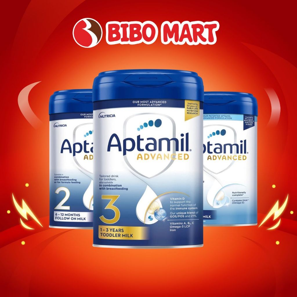 Sữa Bột Aptamil Advanced Anh Tăng Cường Đề Kháng Cho Bé Phát Triển Toàn Diện Số 3 Lon 800g-Bibo Mart