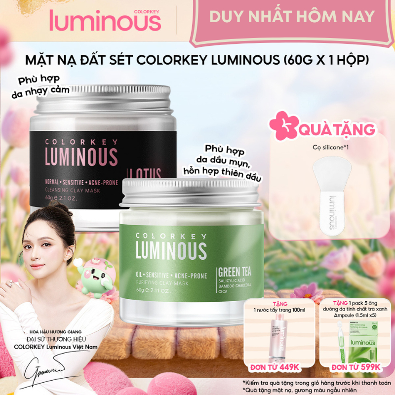🔥Mặt nạ đất sét phù hợp da nhạy cảm hoặc da dầu COLORKEY LUMINOUS |Hỗ trợ làm sạch sâu, kiềm dầu,  s