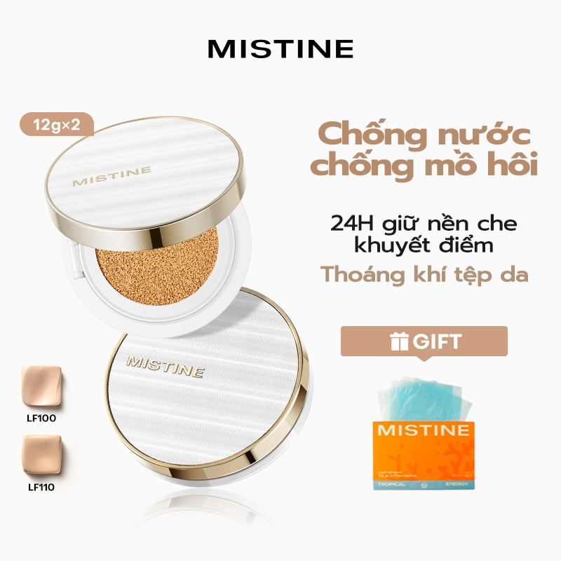[MISTINE 🔥] Cushion ánh sáng khuya MISTINE Chống nước chống mồ hôi, 24H giữ nền che khuyết điểm 12g