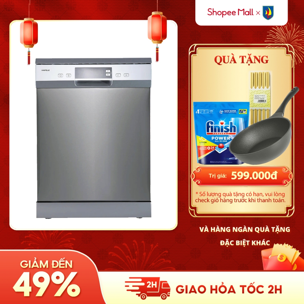 [LẮP ĐẶT MIỄN PHÍ TOÀN QUỐC] Máy rửa chén độc lập Hafele HDW-F60E 15 bộ- Bảo hành chính hãng 36 tháng