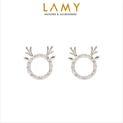 Khuyên tai bạc nữ LAMY Cute Reindeer Silver Earrings 3236 - Khuyên tai bạc ta