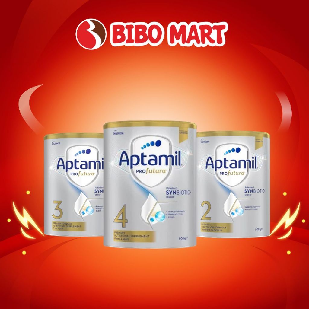 Sữa Bột Aptamil Bạc Profutura Úc Số 1 2 3 Phát Triển Toàn Diện Cho Bé Lon 900g - Bibo Mart